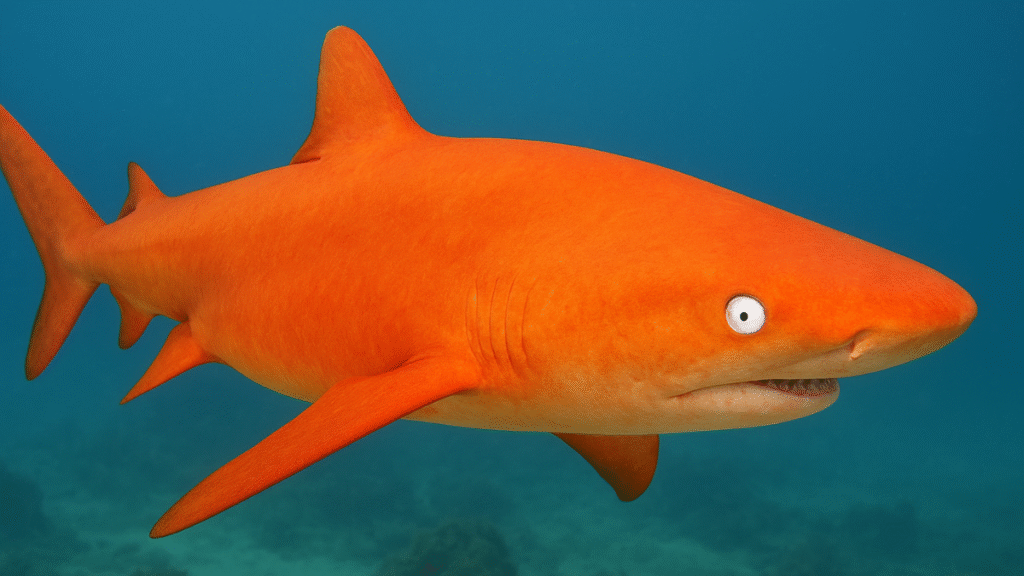 Tubarão laranja de olho branco
