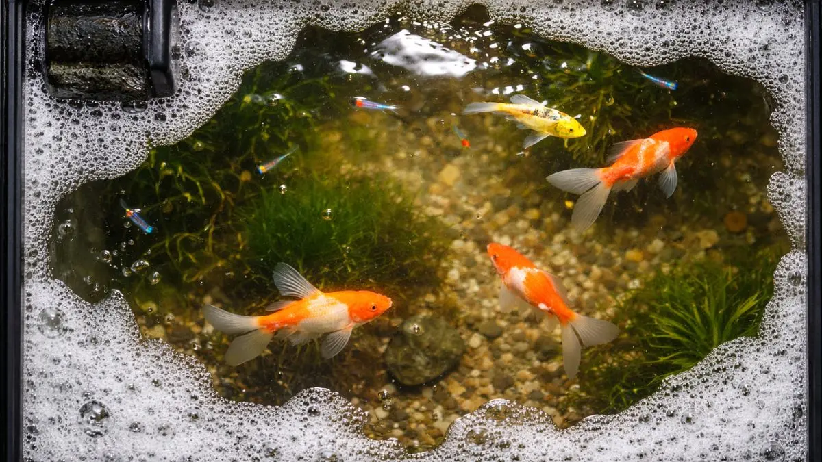 Espuma na Superfície do Aquário É Normal? Causas, Riscos e Como Resolver 1 Espuma na Superfície do Aquário É Normal